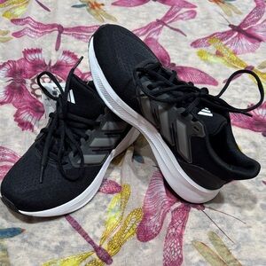 adidas Kids UltraRun 5 J Black and White Running Sneakers